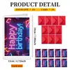 Set de Envolvente para Tarjeta de Felicitación de Cumpleaños con Neón Nuevo Transfronterizo para Amigos Regalo Personalizado Tarjeta de Felicitación Decorativa