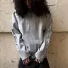 Moletom Gola Careca Estampa Escura Estilo Europeu e Americano Camiseta Manga Longa Jaqueta Vintage Moda de Rua