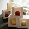 Caixa para Bolo de Sobremesa Estilo Francês, Transparente Descartável 2/ 3 polegadas Caixa de Embalagem para Mousse, Mini Caixa com Janela de Maçã para Levar