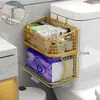 Caixa de Lenços para Banheiro sem Furo Porta-Objetos Cesta Montada na Parede Deslizante Porta-Papel Higiênico Porta-Papel em Rolo para Banheiro