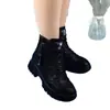 Botas de Nieve de Cuero Suave con Suela Gruesa para Mujer 2026 Nuevo Estilo Botines de Invierno Calientes con Borrego Acolchado Botas de Algodón Grueso Tacón Grueso Zapatos Calientes de Algodón