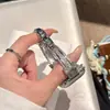 Correa de Metal de Cobre con Diamantes Completos en Forma de Lazo Tridimensional Adecuada para Apple Watch iWatch Décima Segunda Generación 11/10