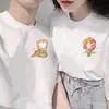 Algodón Puro Peinado, Tops a Juego Particularmente Únicos para Parejas, Camisas de Manga Corta de Verano, Camisetas Nuevas de Alta Calidad para Mujer