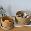 Cesta de almacenamiento tejida de algodón con tapa, snacks, yute, hecha a mano, por puntos, venta al por mayor, caja de almacenamiento de llaves para cosméticos, cesta de acabado