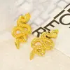 Nuevos Pendientes Cruzados Europeos y Americanos de Acero Inoxidable Incrustados con Circonita en Forma de Serpiente, Nuevos Pendientes de Diseño de Nicho Trendy Callejero Retro Americano