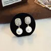 Brincos de Tarraxa Elegantes de Zircônia e Pérola, Brilhantes e Elegantes, Brincos de Alta Qualidade e Sofisticados, Estilo Ladylike Ins