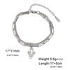 Planta de corte de suministro de exportación de comercio exterior pulsera de doble capa colgante de cactus hueco pulsera para mujer de acero inoxidable 304