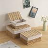 Cesta de Armazenamento Tecida Caixa de Armazenamento para Mesa de Centro de Mesa Caixa de Armazenamento para Roupas Cosméticos Cesta de Rattan Caixa de Armazenamento Armazenamento