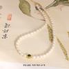 Colar de Pérola de Água Doce Natural Feminino Retrô Versátil Pulseira Nova Corrente de Pérola Simples Joias da Moda Populares
