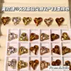 Strass de Cristal de Alta Qualidade K9, Cor Café Maillard, 12*13, Brilho Deslumbrante, Strass em Forma de Coração com Fundo Pontiagudo, Decoração para Nail Art