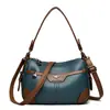 Bolso de Hombro Cruzado de Moda para Mujeres de Mediana Edad, Bolso de Hombro de Gran Capacidad, Bolso Cruzado de Colores Contrastantes de Moda