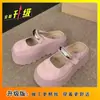 Moda Nova Primavera 2025 Retrô Tendência Aumento de Altura Sola Grossa Estilo Birkenstock Mules para Mulheres Baixas Uso Externo Meio Chinelos