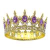 Coroa de noiva barroca mais vendida na Europa e nos Estados Unidos, tiara com gota d'água e diamante redondo, coroa retrô para concursos de beleza, coroa de performance para rainha