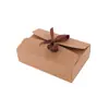 Caja de Papel para Empacar Marrón Caja de Regalo Rectangular Personalizada con Lazo de Encaje Empaque para Calcetines Ropa Interior Caja de Regalo Empresarial Lista para la Venta