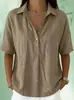 Ropa de Mujer Nueva de Verano 2026, Camisa de Color Sólido con Cuello y Mangas Cortas, Suelta y Cómoda, Camisa Blanca para Mujer, Sensación de Alta Calidad