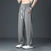 Pantalones de Seda de Hielo para Hombre Verano Delgados Rectos Sueltos Secado Rápido Ligeros Deportivos Casuales High Street Americanos Versátiles Pantalones Largos