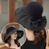 Sombrero de Protección Solar para Mujer, Sombrero Solar Anti-UV, Sombrero de Pescador de Vinilo Plegable para Cubrir la Cara, Sombrero Solar de Ala Ancha para la Playa