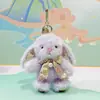 Diseño Original Conejo Wendi Nuevo Estilo Chino Lazo Colgante de Felpa de 6 pulgadas Llavero Encanto Linda para Bolso