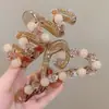 Nuevo Clip de Pinza para Cabello de Tiburón con Perlas de Camelia Estilo Francés de Verano para Mujer Pinza para el Pelo Grande