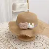 Nuevo Conjunto de Sombrero de Paja y Bolso para Niños de Verano Protector Solar para Exteriores Transpirable Bolso Cruzado de Paja Sombrero de Playa Moderno