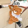 Caja de Pañuelos para Coche de Oso Lindo Muñeco de Dibujos Animados Caja de Pañuelos para Colgar en el Coche Decoración Creativa para Coche Bolsa para Colgar Pañuelos
