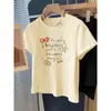 Camiseta con Estampado de Estrellas Marinas y Lazo Estilo Nicho para Mujer Verano Casual Holgada Aspecto Adelgazante Top Básico Algodón Puro Hombro Derecho Mangas Cortas