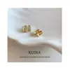 Pendientes de Plata de Ley con Zirconia Dorada Super Flash Letra H para Mujer 2025 Nuevas Joyas de Oreja Exquisitas de Alta Gama