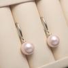 Pendientes de Concha de Agua Salada Imitación Perla Temperamento de Dama Joker Pendientes de Perlas Redondas de Concha de 8-12 mm para Novia