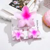 Nuevo Set de Pinzas para el Cabello de Plumeria Amazon Pinza Trasera Bauhinia Pinza Tiburón Femenina Accesorios para el Cabello Tocado