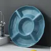 Plato de Frutas Compartimentado de Paja de Trigo, Charola para Dulces en Forma de Flor, Plato para Snacks de Frutas Secas, Charola para Almacenamiento de Frutos Secos, Personalizable con Logo