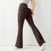 Calça Flare Longa de Trabalho e Yoga de Cintura Alta Popular Europeia e Americana Transfronteiriça para Mulheres, Levanta Bumbum, Afina a Cintura, Ajustada ao Corpo, Respirável, Secagem Rápida para Fitness