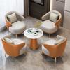 Oficina de ventas moderna de lujo ligero Departamento de ventas Negociación Una mesa Cuatro sillas Mesa redonda pequeña Mesa de negociación Mesa de negociación de recepción Combinación de mesa y silla de negociación