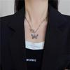 Diseño de nicho sentido desgastado súper de hada europeo y americano hip hop disco cadena para la clavícula joyería femenina de moda chica de moda collar de mariposa