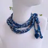 Bufanda fina triangular de estilo nacional retro estampada para mujer, bufanda de cuello de verano, bufanda fina cálida personalizada, bufanda bufanda bufanda