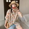 Ropa de Mujer 2025 Ropa de Mujer Comercio Exterior Transfronterizo Venta al por Mayor Nuevo Amor Flor Camisa de Manga Larga Solapa Top Elegante
