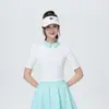 Conjunto de Ropa Deportiva Casual para Mujer, Primavera/Verano, Ajuste Delgado, Cuello Polo, Manga Corta, Rayas, Golf, Tenis