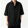 Camisa de Manga Corta con Rayas Verticales de Seda de Hielo Texturizada, Nuevo Estilo de Verano para Hombre, Marca de Moda, Corte Holgado, Talla Grande, Camisa Casual con Caída
