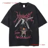 Transfronteriza Lavable230g Camiseta Lavable de Anime Estampado Retro Múltiples Patrones Venta Directa de Fábrica