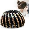 Herramienta de Peinado de Moño Transfronteriza, Anillo para el Cabello Nido de Pájaro Perezoso, Pasador de Pedrería para Mujer, Accesorio de Cabello de Alta Gama para Moños Voluminosos