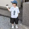 Traje de Verano de Manga Corta para Niños 2026 Nuevo Estilo Coreano Elegante Ropa de Verano Infantil Ropa Infantil Delgada de Manga Corta para Bebé