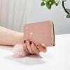 2024 Nuevo Monedero Corto para Mujer Bordado con Precaución Casual Pequeño Tarjetero Bolsa de Regalo en Vivo Bolsa de Comercio Exterior
