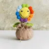 Bolsa de la Suerte Tejida a Crochet Hecha a Mano Transfronteriza Plantas Pequeñas en Maceta Muebles para el Hogar Decoración de Rosa Tejida de Lana Plantas en Maceta Flor Simulada