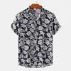 Nueva Camisa Casual para Hombre de Manga Corta con Botones y Cuello, Estampado Digital 3D Transfronterizo, Estilo Versátil para Hombres