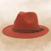 Fedora de lana de moda europea y americana con logotipo personalizado, fedora de jazz de estilo retro británico, sombrero de fieltro de ala plana unisex