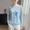 2026 Nuevo Estilo Casual Cuello Redondo Estampado Manga Larga Tejido para Mujer Versátil Cardigan Protector Solar Temperamento Rejuvenecedor