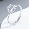 Anel S925 de prata esterlina maciça 6x8mm com base plana em branco para montagem DIY Hetiã jade cristal coelho orelha doce moderno