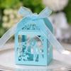 Caja de dulces hueca para boda transfronteriza, caja de dulces para boda de guitarra azul, cartón de embalaje creativo, fábrica en stock, venta al por mayor