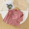 Roupa íntima térmica de veludo infantil Camisa de base para meninas Primavera e Outono Roupas de outono para meninas Top de peça única Gola meia alta infantil Bebê