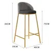 Taburete de Barra de Lujo Ligero Moderno Minimalista para el Hogar Taburete Alto Silla con Respaldo para Recepción de Celebridades de Internet Taburete de Barra de Moda