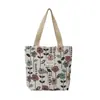 Bolsa de Lona Retro con Estampado Floral para Mujer, Bolso de Hombro de Gran Capacidad, Bolso de Mano Artístico para Estudiantes y Viajes